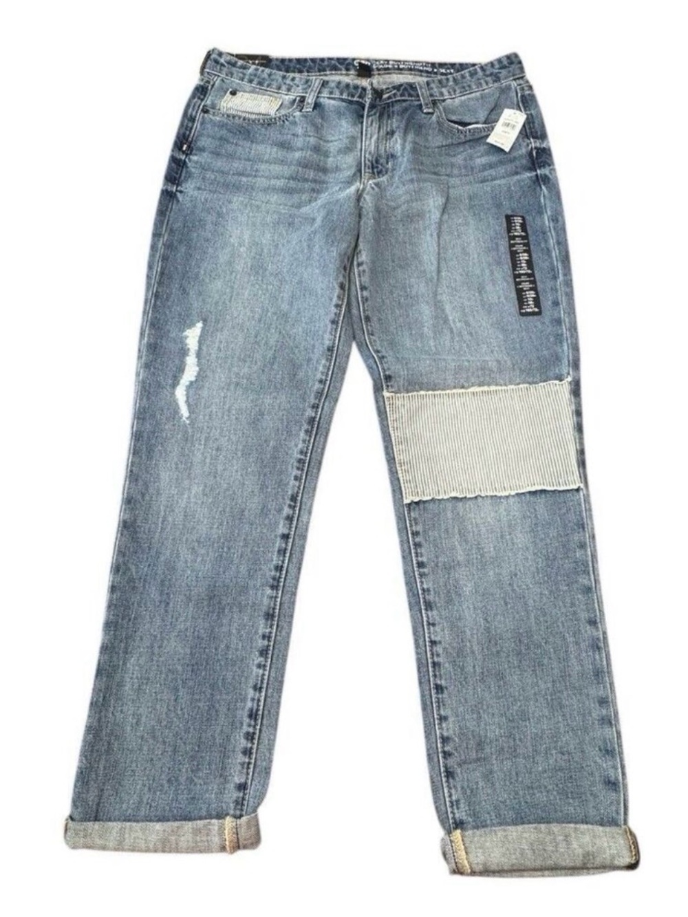 GAP Boyfriend Jeans in Light Blue with Patch Detail Size 28/6